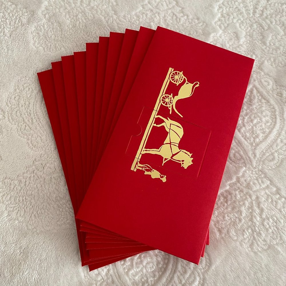 Hermes 2022 Year of Tiger Chinese Lunar New Year Red Envelope/Pocket - Set of 10